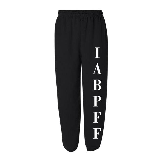 BlackSweatPantsWhiteIABPFFScrentPrinted IABPFF Merchandise Mall